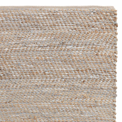 Nattika runner, white & natural, 45% leather & 45% jute & 10% cotton