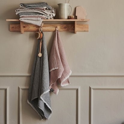 Fraiao Towel in rosewood & natural white | Home & Living inspiration | URBANARA