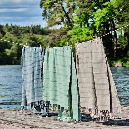 Nanzili Hammam Towel in green grey | Home & Living inspiration | URBANARA
