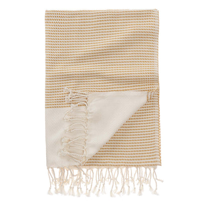 Bolu Hammam Towel mustard & natural white, 50% bamboo & 50% cotton